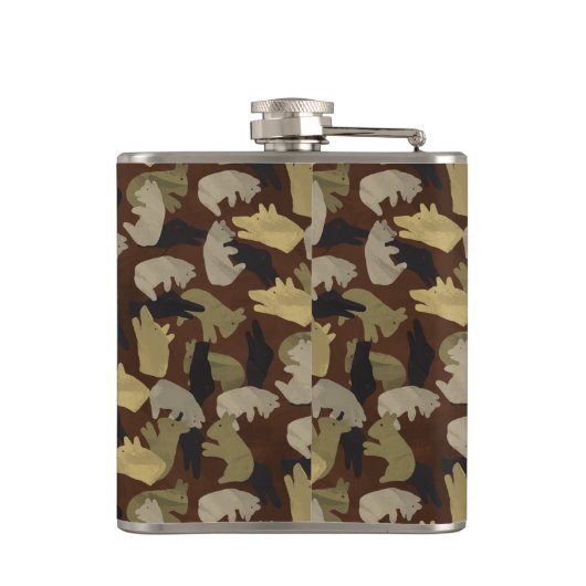 Silhouette Animal Camouflage Brown Heupfles (Achterkant)