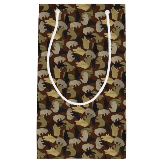 Silhouette Animal Camouflage Brown Klein Cadeauzakje (Voorkant)