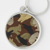 Silhouette Animal Camouflage Brown Sleutelhanger (Voorkant)