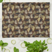Silhouette Animal Camouflage Brown Theedoek (Gevouwen)