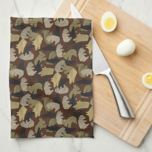 Silhouette Animal Camouflage Brown Theedoek