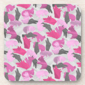 Silhouette Animal Camouflage Roze Drankjes Onderzetter (Voorkant)