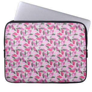Silhouette Animal Camouflage Roze Laptop Sleeve