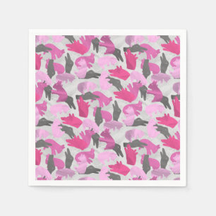Silhouette Animal Camouflage Roze Servetten