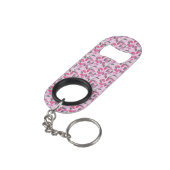 Silhouette Animal Camouflage Roze Sleutelhanger Flessenopener (Achterkant Gekanteld)