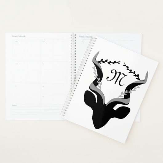 Silhouette Antelope foncé avec Monogramme Customis (Devant avec enveloppe)