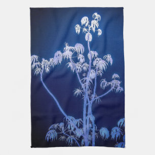 Silhouette Arbre En Blues Royal Serviettes De Cuis