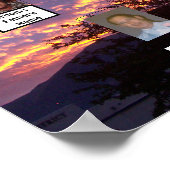 Silhouette Arbres Coucher du soleil Photo Poster d (Coin)