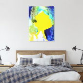 Silhouette art abstracte waterverf canvas afdruk (Insitu (Slaapkamer))
