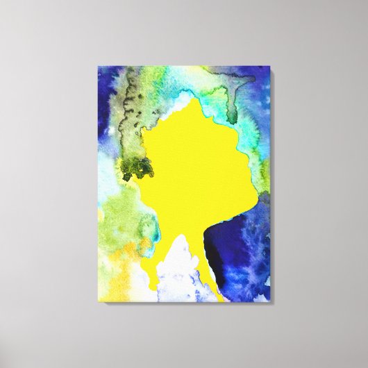 Silhouette art abstracte waterverf canvas afdruk (Voorkant)