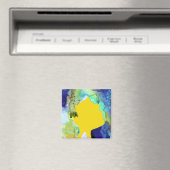 Silhouette art abstracte waterverf magneet (Insitu (Vaatwasser))