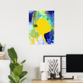 Silhouette art abstracte waterverf poster (Thuiskantoor)