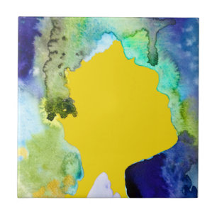 Silhouette art abstracte waterverf tegeltje