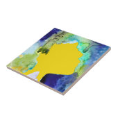 Silhouette art abstracte waterverf tegeltje (Zijkant)