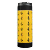 Silhouette atleet, Kenia African Art Sinaasappel Thermosbeker (Achterkant)