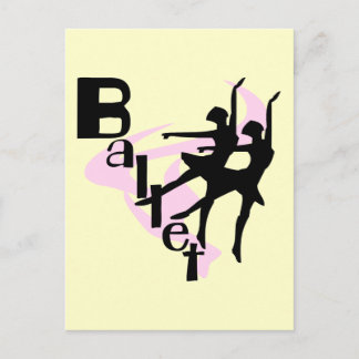 Silhouette Ballet T-shirts en cadeautjes Briefkaart