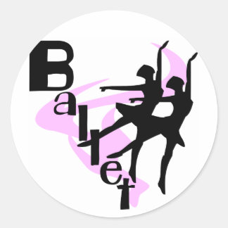 Silhouette Ballet T-shirts en cadeautjes Ronde Sticker
