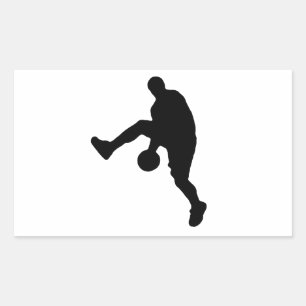 Silhouette basketbalspeler rechthoekige sticker