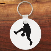 Silhouette basketbalspeler sleutelhanger (Voorkant)