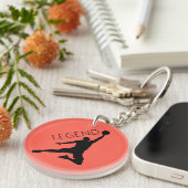 Silhouette basketbalspeler sleutelhanger (Voorkant Rechts)