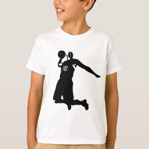 Silhouette basketbalspeler t-shirt