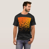 Silhouette Bats Vampire Dracula Halloween Pattern T-shirt (Voorkant volledig)