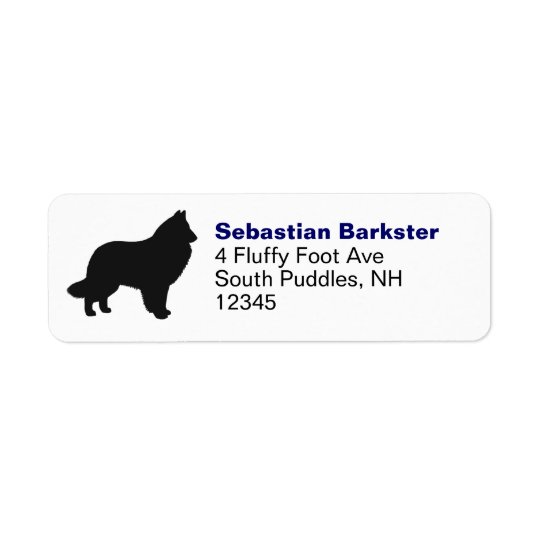 Silhouette belge de chien de berger étiquette d’adresse retour