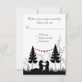 Silhouette Berg Beren Bruiloft RSVP Kaarten (Achterkant)