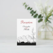 Silhouette Berg Bruiloft Receptie Kaarten (Staand voorkant)