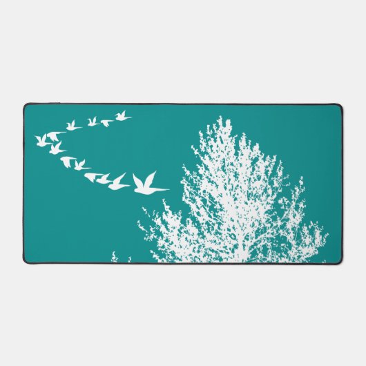 Silhouette bicanale foncée Oiseaux Volant Arbre (Recto)