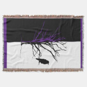 Silhouette Black Bird Raven Deken (Voorkant)