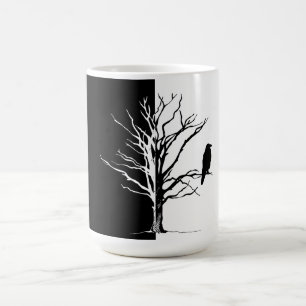 Silhouette Black Bird Raven Koffiemok