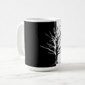 Silhouette Black Bird Raven Koffiemok (Voorkant links)