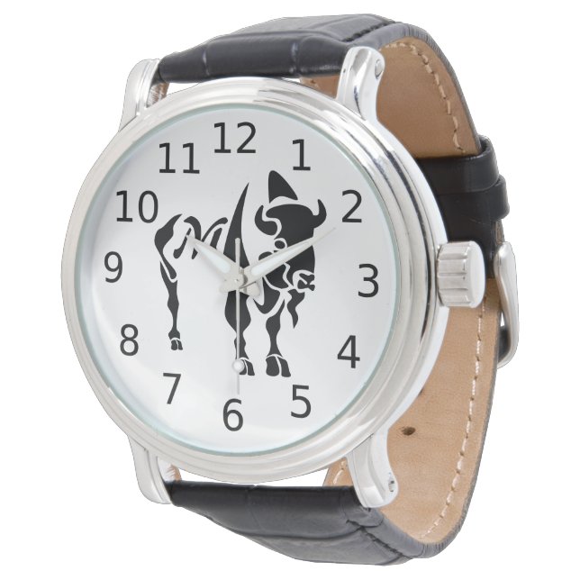 Silhouette Black Buffalo Monogram Horloge (Gekanteld)