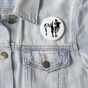 Silhouette Black Buffalo Monogram Ronde Button 5,7 Cm