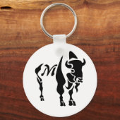 Silhouette Black Buffalo Monogram Sleutelhanger (Voorkant)