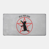 Silhouette Black Cat Reaching for Star Pentagram (Recto)