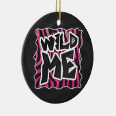 Silhouette Black en Hot Pink Zebra Keramisch Ornament (Rechts)