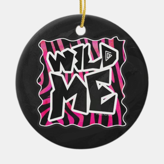 Silhouette Black en Hot Pink Zebra Keramisch Ornament (Voorkant)