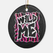 Silhouette Black en Hot Pink Zebra Keramisch Ornament (Links)