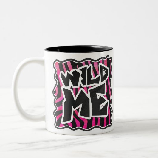 Silhouette Black en Hot Pink Zebra Tweekleurige Koffiemok (Links)
