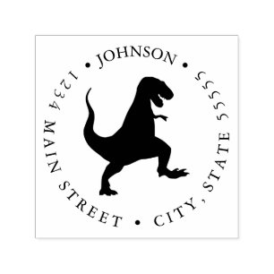 Silhouette Black Lizard Dinosaur Return Label Zelfinktende Stempel
