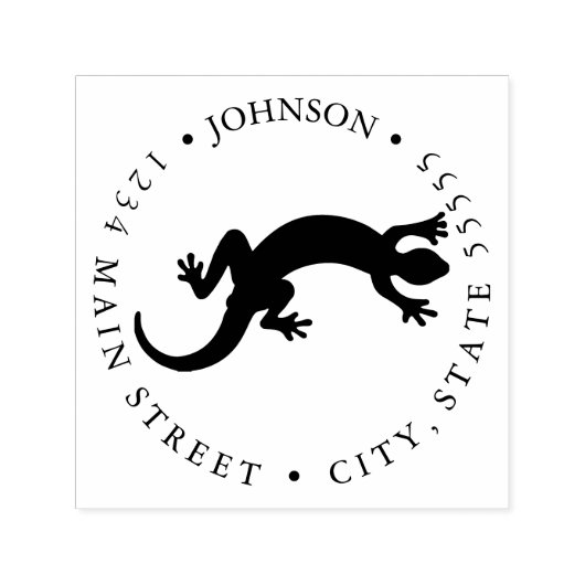 Silhouette Black Lizard Retourlabel Zelfinktende Stempel (Design)