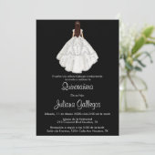 Silhouette blanche Quinceañera invitation (Debout devant)