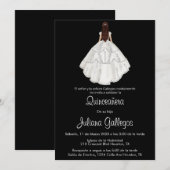 Silhouette blanche Quinceañera invitation (Devant / Derrière)