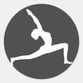 Silhouette Blanche Yoga Femme Possédant Sticker Ro (Devant)