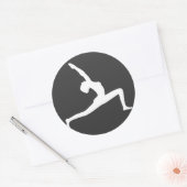 Silhouette Blanche Yoga Femme Possédant Sticker Ro (Enveloppe)