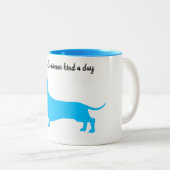 Silhouette bleue Dachshund Mug (Devant droit)