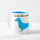 Silhouette bleue Dachshund Mug (Devant gauche)
