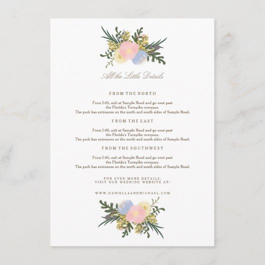  Silhouette Bloemen Wedding Insert Kaart (Voorkant)